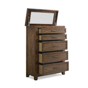 New Classic Furniture Fairfax 5 Drawer Lift Top Chest in Medium Oak - Sims Furniture
