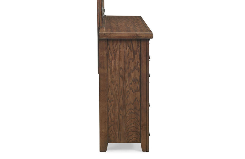 New Classic Furniture Fairfax 8 Drawer Dresser in Medium Oak - Sims Furniture