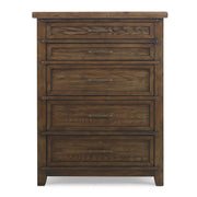 New Classic Furniture Fairfax 5 Drawer Lift Top Chest in Medium Oak - Sims Furniture