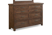 New Classic Furniture Fairfax 8 Drawer Dresser in Medium Oak - Sims Furniture