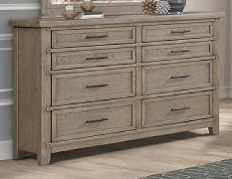 New Classic Furniture Fairfax 8 Drawer Dresser in Driftwood - Sims Furniture