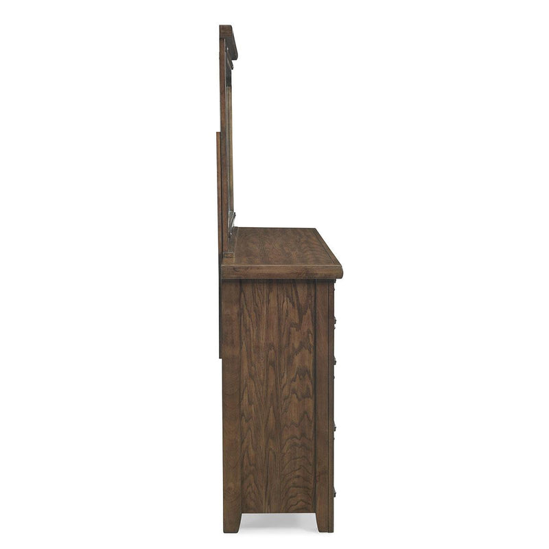 New Classic Furniture Fairfax Mirror in Medium Oak - Sims Furniture