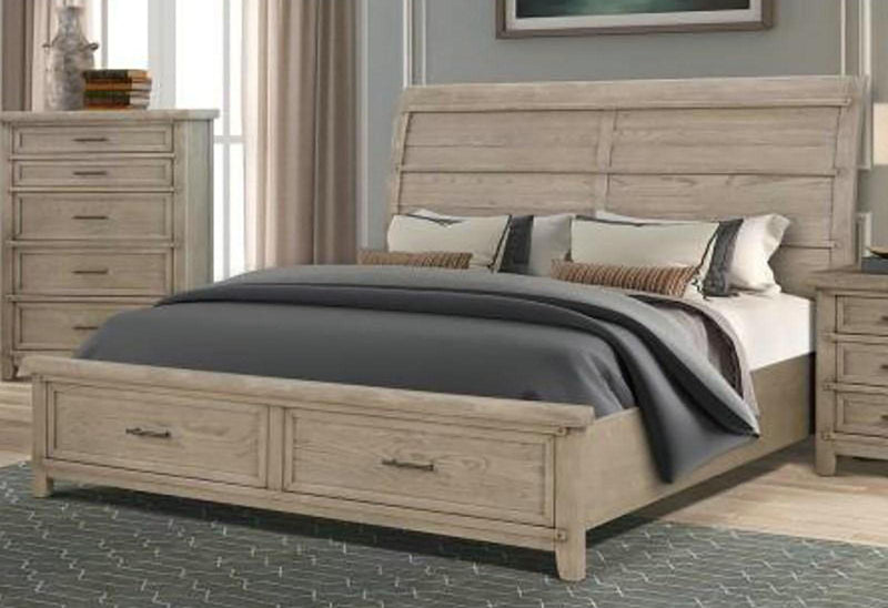 New Classic Furniture Fairfax King Storage Bed in Driftwood - Sims Furniture