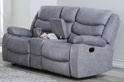 New Classic Furniture Granada Console Loveseat with Power in Gray - Sims Furniture