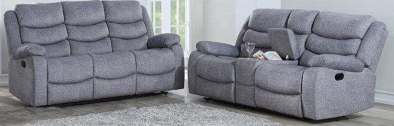 New Classic Furniture Granada Console Loveseat with Power in Gray - Sims Furniture