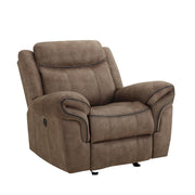 New Classic Furniture Harley Glider Recliner with Power Footrest in Light Brown - Sims Furniture