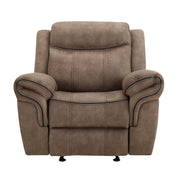 New Classic Furniture Harley Glider Recliner with Power Footrest in Light Brown - Sims Furniture