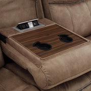New Classic Furniture Harley Sofa with Power Footrest in Light Brown - Sims Furniture