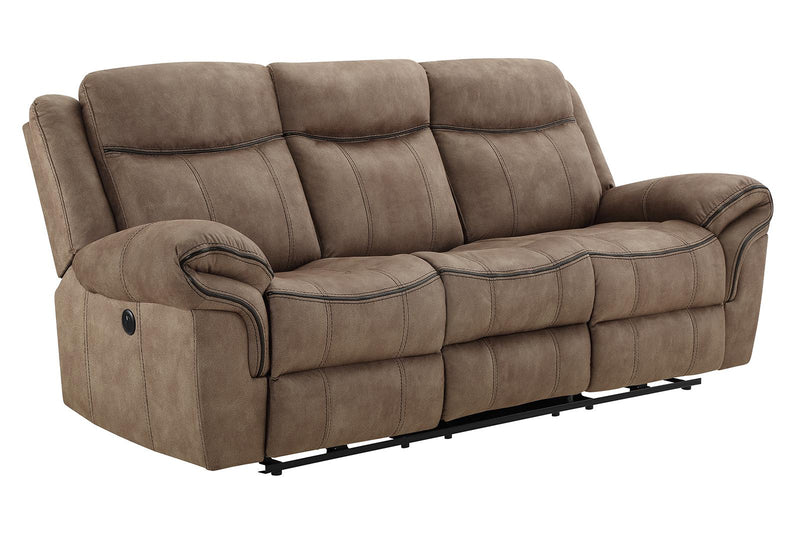 New Classic Furniture Harley Sofa with Power Footrest in Light Brown - Sims Furniture