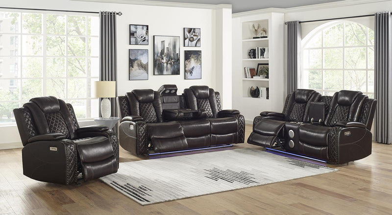 New Classic Furniture Joshua Glider Recliner in Dark Brown - Sims Furniture