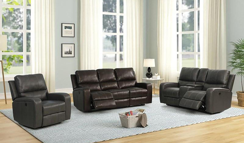 New Classic Furniture Linton Sofa with Power Footrest in Gray - Sims Furniture