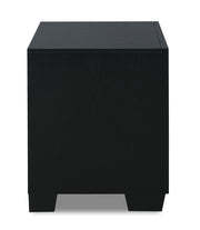 New Classic Furniture Luxor 2 Drawer Nightstand in Black/Silver - Sims Furniture