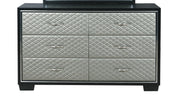 New Classic Furniture Luxor 6 Drawer Dresser in Black/Silver - Sims Furniture