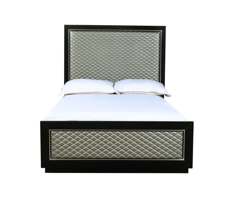 New Classic Furniture Luxor Full Panel Bed in Black/Silver - Sims Furniture