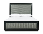 New Classic Furniture Luxor California King Panel Bed in Black/Silver - Sims Furniture