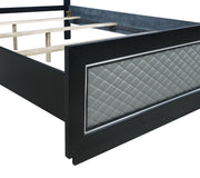 New Classic Furniture Luxor California King Panel Bed in Black/Silver - Sims Furniture