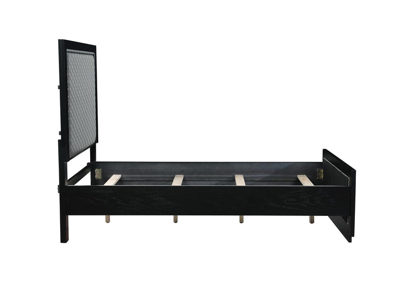 New Classic Furniture Luxor Full Panel Bed in Black/Silver - Sims Furniture