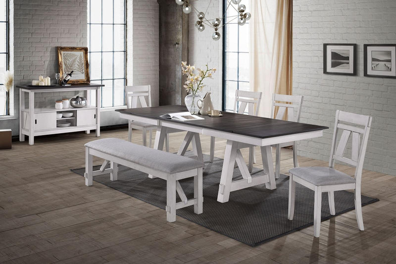 New Classic Furniture Maisie Server in White/Brown - Sims Furniture