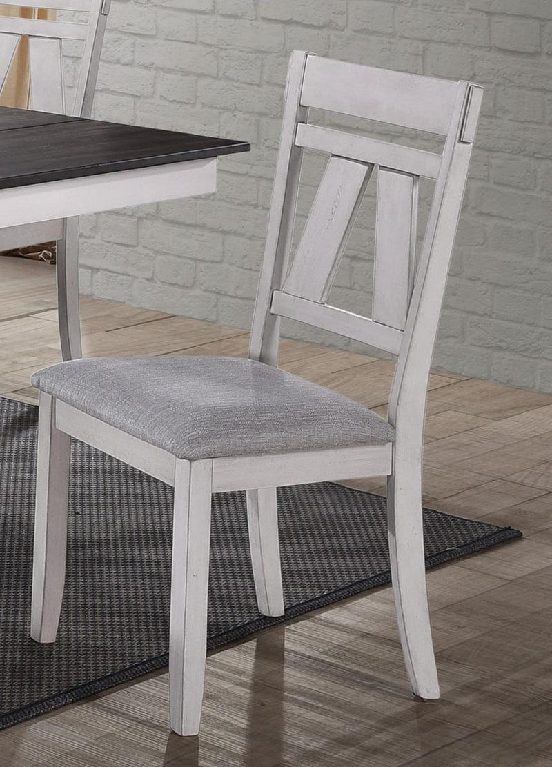 New Classic Furniture Maisie Side Chair in White/Brown (Set of 2) - Sims Furniture