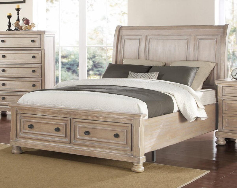 New Classic Furniture Allegra Queen Storage Bed in Pewter - Sims Furniture
