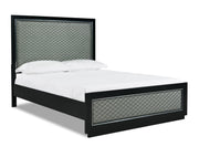 New Classic Furniture Luxor California King Panel Bed in Black/Silver - Sims Furniture