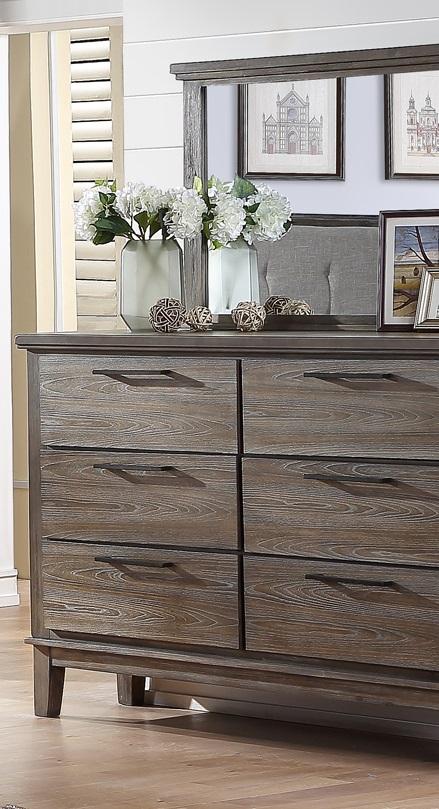 New Classic Furniture Cagney 6 Drawer Dresser in Vintage Gray - Sims Furniture