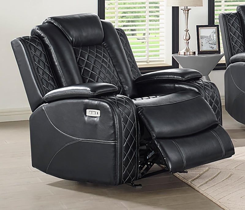 New Classic Furniture Orion Glider Recliner in Black - Sims Furniture