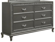 New Classic Furniture Park Imperial 6 Drawer Dresser in Pewter - Sims Furniture