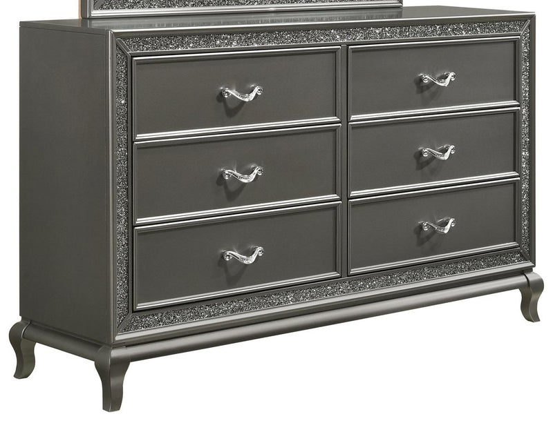 New Classic Furniture Park Imperial 6 Drawer Dresser in Pewter - Sims Furniture