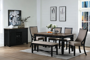 New Classic Furniture Prairie Point 6 Drawer Rectangular Dining Table in BlackPROMO - Sims Furniture