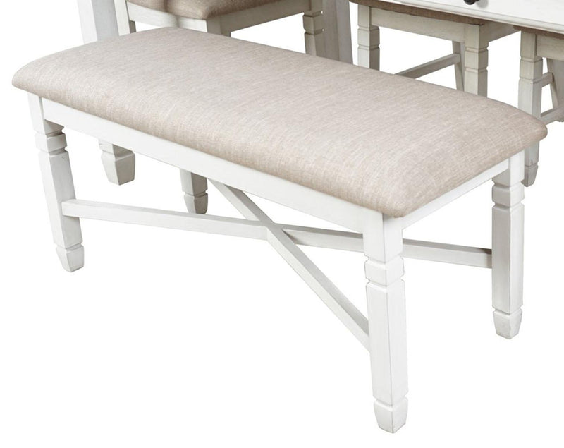 New Classic Furniture Prairie Point Dining Bench in White - Sims Furniture