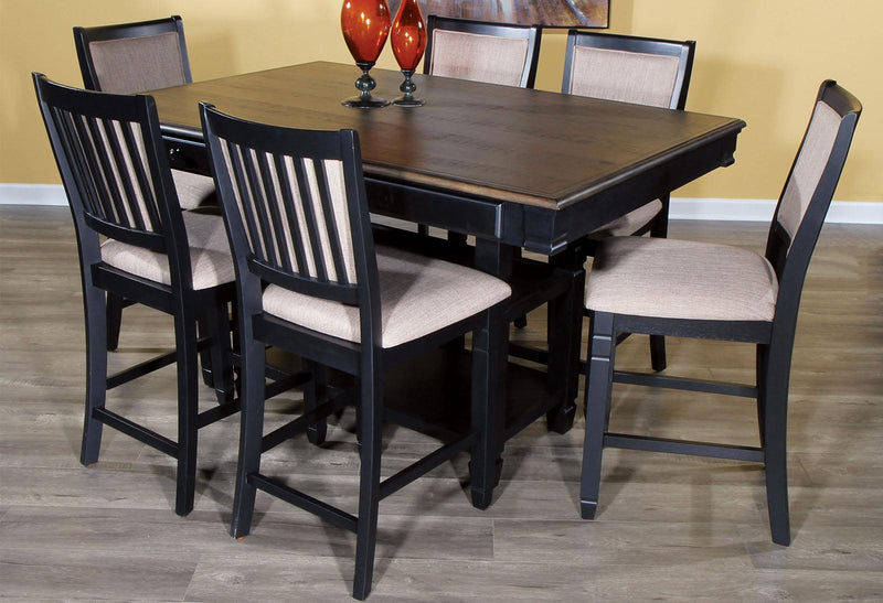 New Classic Furniture Prairie Point Rectangular Counter Height Table in Black - Sims Furniture