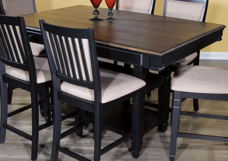 New Classic Furniture Prairie Point Rectangular Counter Height Table in Black - Sims Furniture