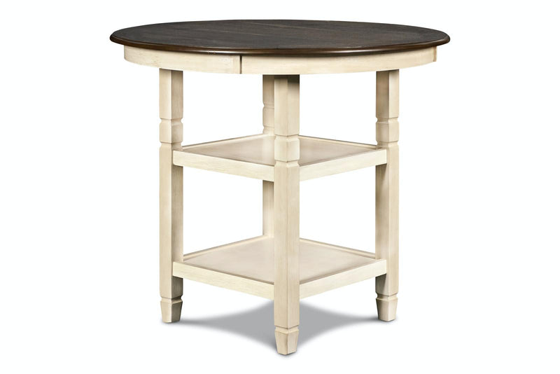 New Classic Furniture Prairie Point Round Counter Height Table in White - Sims Furniture