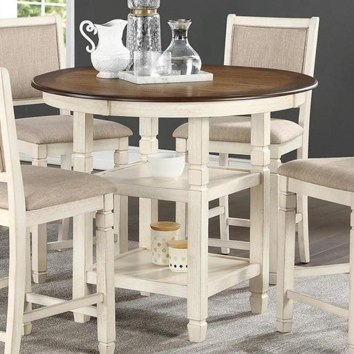 New Classic Furniture Prairie Point Round Counter Height Table in White - Sims Furniture