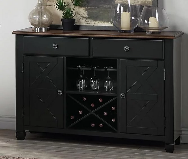 New Classic Furniture Prairie Point Server in Black - Sims Furniture