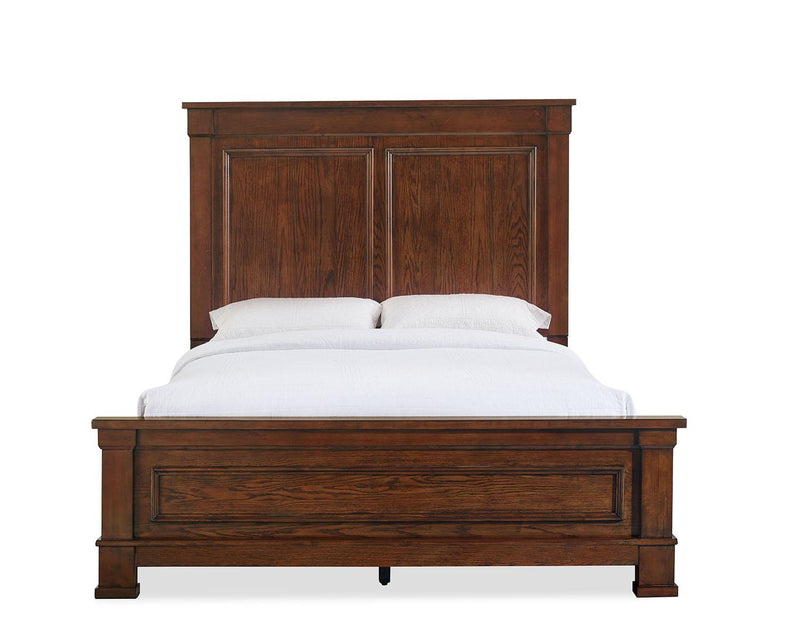 New Classic Furniture Providence California King Panel Bed in Dark Oak - Sims Furniture