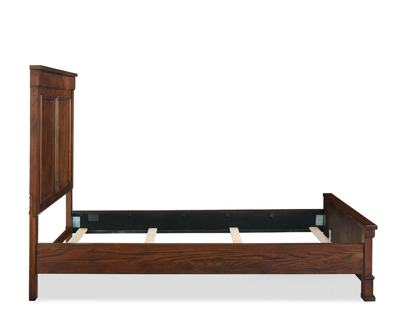 New Classic Furniture Providence California King Panel Bed in Dark Oak - Sims Furniture