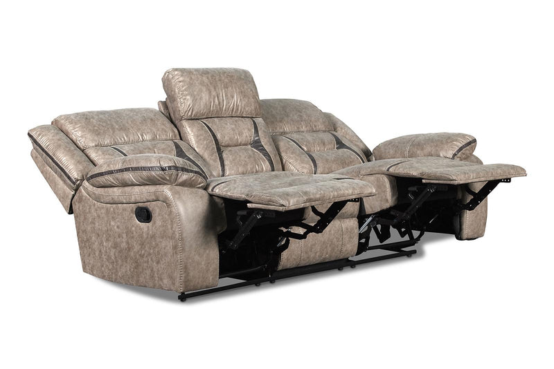 New Classic Furniture Roswell Dual Recliner Sofa in Pewter - Sims Furniture