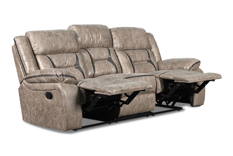 New Classic Furniture Roswell Dual Recliner Sofa in Pewter - Sims Furniture