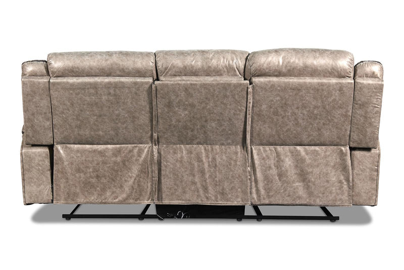 New Classic Furniture Roswell Dual Recliner Sofa in Pewter - Sims Furniture