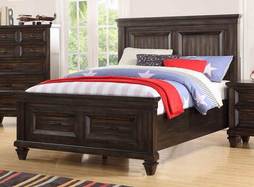 New Classic Furniture Sevilla Youth Twin Panel Storage Bed in Walnut - Sims Furniture