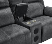 New Classic Furniture Tango Console Loveseat with Speaker in Shadow - Sims Furniture