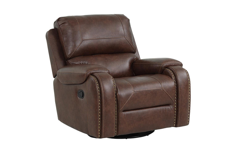 New Classic Furniture Taos Swivel Glider Recliner in Caramel - Sims Furniture
