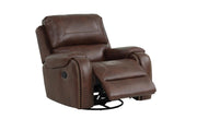 New Classic Furniture Taos Swivel Glider Recliner in Caramel - Sims Furniture