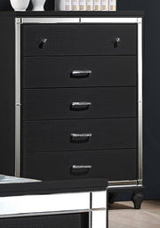 New Classic Furniture Valentino 5 Drawer Chest in Black - Sims Furniture