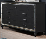 New Classic Furniture Valentino 9 Drawer Dresser in Black - Sims Furniture