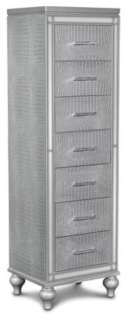 New Classic Furniture Valentino Lingerie Chest in Silver - Sims Furniture