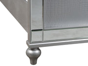 New Classic Furniture Valentino Queen Upholstered Lighted Bed in Silver - Sims Furniture