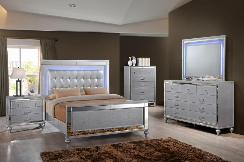 New Classic Furniture Valentino Youth Twin Bed in Silver - Sims Furniture